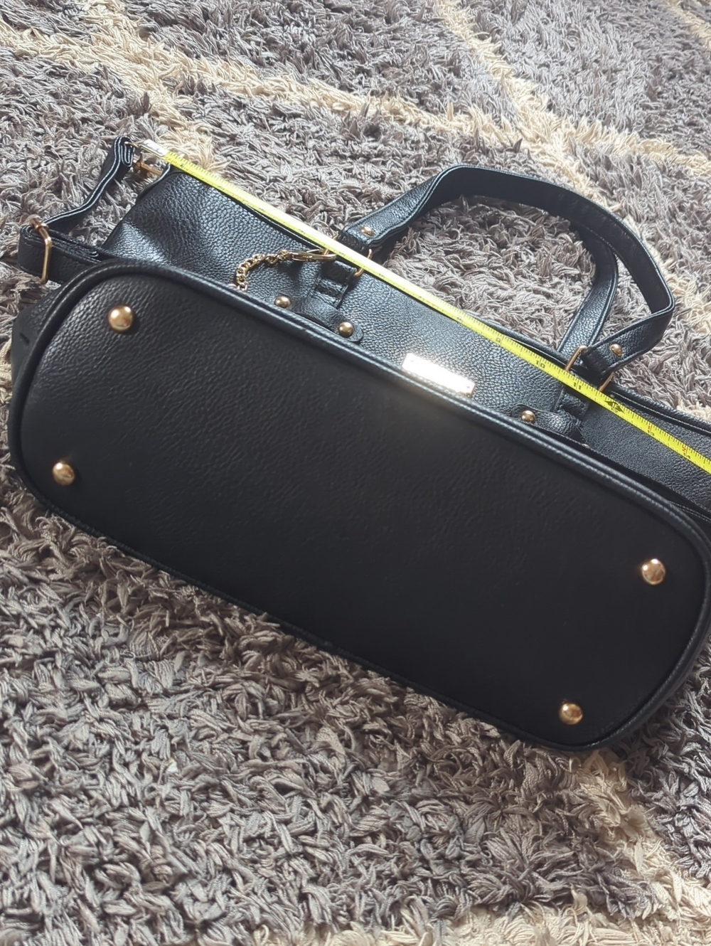 Michael Kors Black Leather Tote with Gold Hardware - Picture 6 of 8